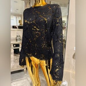 RACHEL Rachel Roy Black Lace Blouse